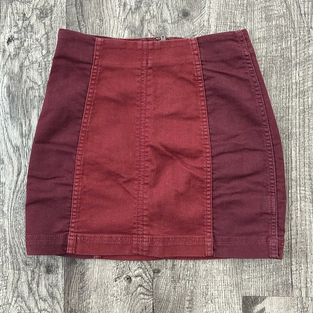 Free People Modern Femme Mini Skirt ✧ Red/Burgundy ✧ Size 0